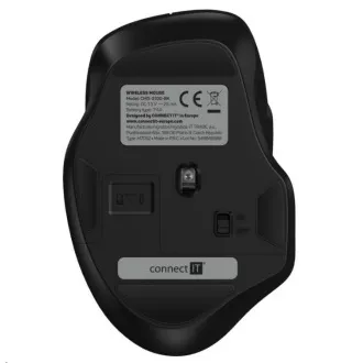 CONNECT IT Dual SmartSwitch bezdrátová optická myš, USB-A, USB-C (+ 1x AA baterie zdarma), černá