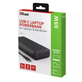 TRUST powerbanka Laro, 65W, 20000 mAh, USB-C - pro notebooky, laptopy, MAC TRUST powerbanka Laro, 65W, 20000 mAh, USB-C - pro notebooky, laptopy, MAC