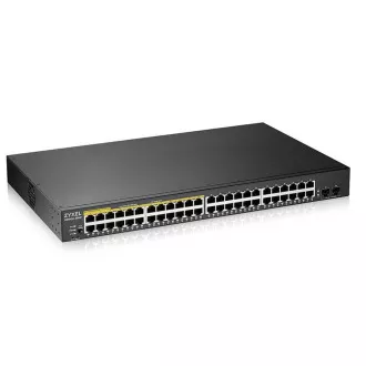 Zyxel GS1900-48HP v2 50-port Gigabit Web Smart PoE switch, 48x gigabit RJ45 (z toho 24x PoE), 2x SFP, PoE budget 170W