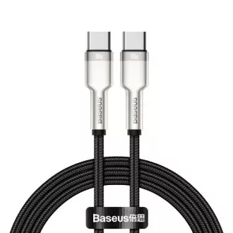 Baseus Cafule Series nabíjecí / datový kabel USB-C samec na USB-C samec s kovovými koncovkami 100W 1m, černá