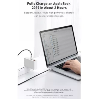 Baseus Cafule Series nabíjecí / datový kabel USB-C samec na USB-C samec s kovovými koncovkami 100W 1m, černá