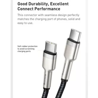 Baseus Cafule Series nabíjecí / datový kabel USB-C samec na USB-C samec s kovovými koncovkami 100W 1m, černá