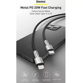 Baseus Cafule Series nabíjecí / datový kabel USB-C na Lightning PD 20W 2m, bílá