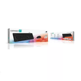 CONNECT IT Combo drátová černá klávesnice + myš, CZ + SK layout