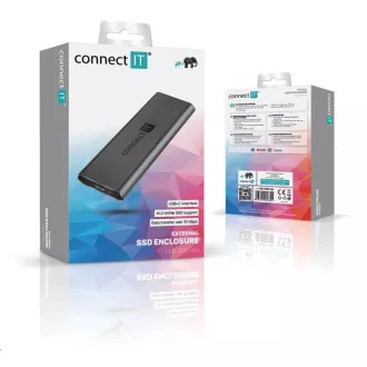 CONNECT IT AluSafe externí box pro SSD disky M.2 NVMe, 10 Gbps, USB-C, Antracitová