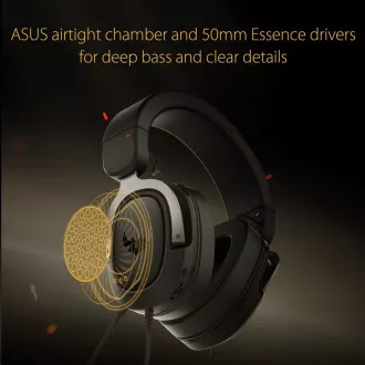 ASUS sluchátka TUF Gaming H3 Gun Metal, Gaming Headset, černo-šedá