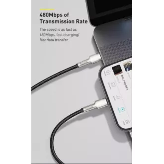 Baseus Cafule Series nabíjecí / datový kabel USB-C na Lightning PD 20W 0.25m, černá