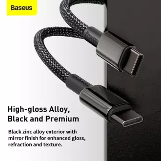 Baseus Tungsten Gold rychlonabíjecí / datový kabel USB-C na USB-C 100W 2m, černá