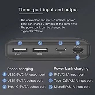 Baseus Mini JA rychlá powerbanka 3A 30000mAh, černá