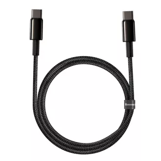 Baseus Tungsten Gold rychlonabíjecí / datový kabel USB-C na USB-C 100W 1m, černá