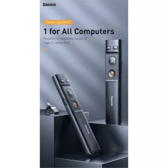 Baseus Orange dot laserové bezdrátové ukazovátko, šedá