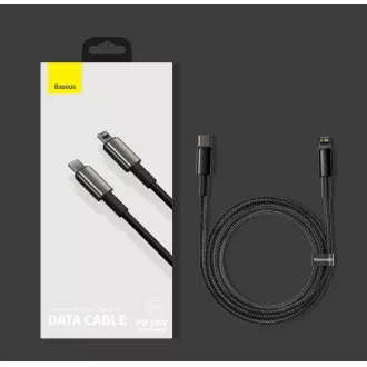 Baseus Tungsten Gold rychlonabíjecí / datový kabel USB-C na Lightning PD 20W 2m, černá