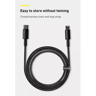 Baseus Tungsten Gold rychlonabíjecí / datový kabel USB-C na Lightning PD 20W 1m, černá