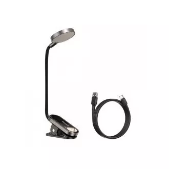 Baseus LED lampa na čtení s klipem, šedá