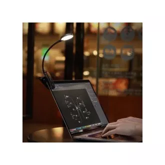 Baseus LED lampa na čtení s klipem, šedá