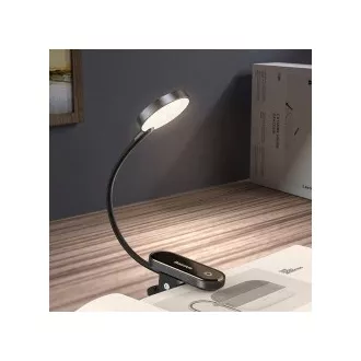 Baseus LED lampa na čtení s klipem, šedá