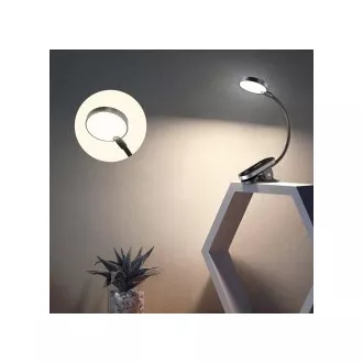 Baseus LED lampa na čtení s klipem, šedá