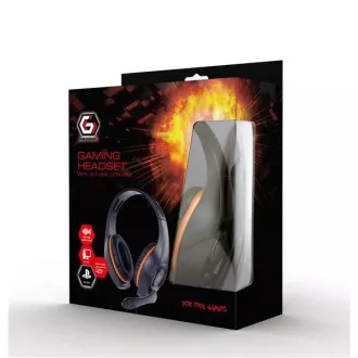 GEMBIRD sluchátka s mikrofonem GHS-05-O, gaming, černo-oranžová, 1x 4-pólový 3, 5mm jack