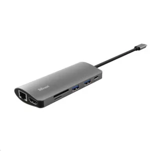 TRUST Dokovací stanice DALYX USB-C 7v1, 1xHDMI, 1xUSB-C, 2xUSB, 1x RJ45, šedá