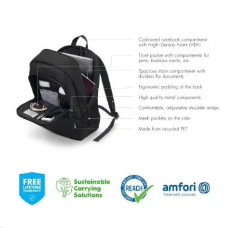 DICOTA Backpack BASE 15-17.3 Black DICOTA Backpack BASE 15-17.3 Black