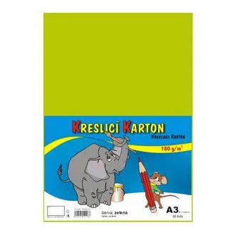 Kreslící karton A3/180g 50 listů sv. zelený