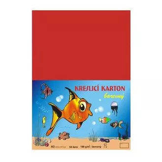 Kreslící karton A3/180g 50 listů červený
