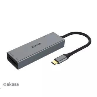 AKASA čtečka karet AK-CR-09BK 3-in-1 (CF, SD, microSD), externí, USB 3.2 Type-C