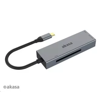 AKASA čtečka karet AK-CR-09BK 3-in-1 (CF, SD, microSD), externí, USB 3.2 Type-C