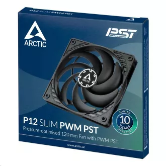 ARCTIC ventilátor P12 SLIM PWM PST 120mm, černá