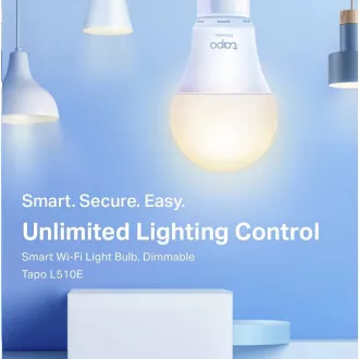 TP-Link Tapo L510E (2-pack) chytrá WiFi stmívatelná LED žárovka (bílá, 2700K, 806lm, 2, 4GHz, E27)