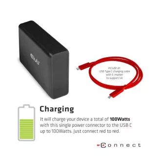 Club3D Dokovací stanice USB-C 14v1, 1xDP, 1xHDMI, 1xVGA, 2xUSB-C, 5xUSB, čtečka SD karet, 1xRJ45, černá