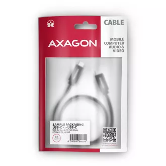 AXAGON BUCM32-CM20AB, SPEED+ kabel USB-C <-> USB-C, 2m, USB 20Gbps, PD 100W 5A, 4k HD, ALU, oplet, černý AXAGON BUCM32-CM20AB, SPEED+ kabel USB-C <-> USB-C, 2m, USB 20Gbps, PD 100W 5A, 4k HD, ALU, oplet, černý