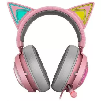 RAZER sluchátka Kraken Kitty, USB Headset, Chroma, Quartz / růžová