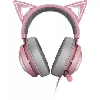 RAZER sluchátka Kraken Kitty, USB Headset, Chroma, Quartz / růžová