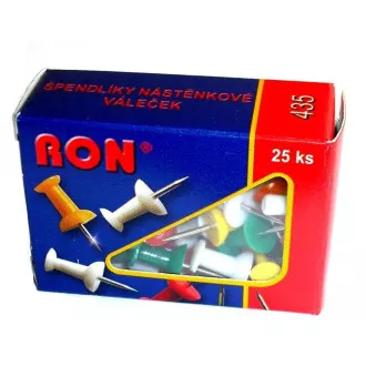 Špendlíky Ron nástěnkové válečky barevné 25ks