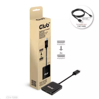 Club3D hub MST USB-C na DisplayPort, 4K60Hz (M/F) Club3D hub MST USB-C na DisplayPort, 4K60Hz (M/F)