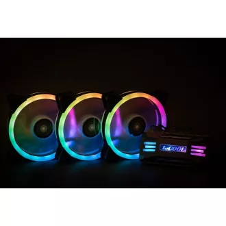 1stCOOL Fan KIT AURA EVO 2 ARGB, 3x Dual Ring ventilátor + řadič + dálkový ovladač 1stCOOL Fan KIT AURA EVO 2 ARGB, 3x Dual Ring ventilátor + řadič + dálkový ovladač