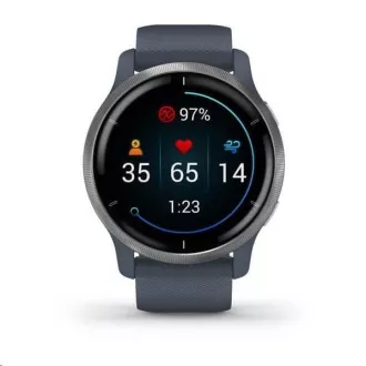Garmin GPS sportovní hodinky Venu2 Silver/Granite Blue Band