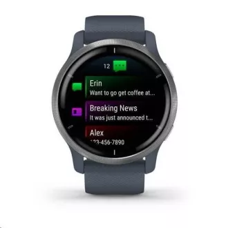 Garmin GPS sportovní hodinky Venu2 Silver/Granite Blue Band
