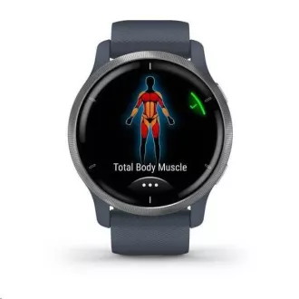 Garmin GPS sportovní hodinky Venu2 Silver/Granite Blue Band