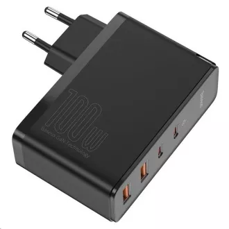 Baseus GaN2 Pro rychlonabíjecí adaptér 2x Type-C + 2x USB-A 100W černá