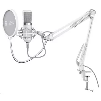 SPC Gear mikrofon SM950 Onyx White / drátový / streamovací / pop filtr / držák proti otřesům / USB / bílá SPC Gear mikrofon SM950 Onyx White / drátový / streamovací / pop filtr / držák proti otřesům / USB / bílá