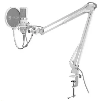 SPC Gear mikrofon SM950 Onyx White / drátový / streamovací / pop filtr / držák proti otřesům / USB / bílá SPC Gear mikrofon SM950 Onyx White / drátový / streamovací / pop filtr / držák proti otřesům / USB / bílá