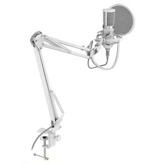 SPC Gear mikrofon SM950 Onyx White / drátový / streamovací / pop filtr / držák proti otřesům / USB / bílá SPC Gear mikrofon SM950 Onyx White / drátový / streamovací / pop filtr / držák proti otřesům / USB / bílá