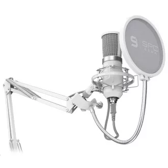 SPC Gear mikrofon SM950 Onyx White / drátový / streamovací / pop filtr / držák proti otřesům / USB / bílá SPC Gear mikrofon SM950 Onyx White / drátový / streamovací / pop filtr / držák proti otřesům / USB / bílá
