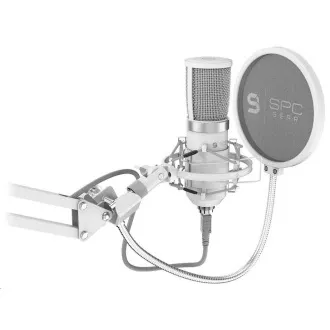 SPC Gear mikrofon SM950 Onyx White / drátový / streamovací / pop filtr / držák proti otřesům / USB / bílá SPC Gear mikrofon SM950 Onyx White / drátový / streamovací / pop filtr / držák proti otřesům / USB / bílá