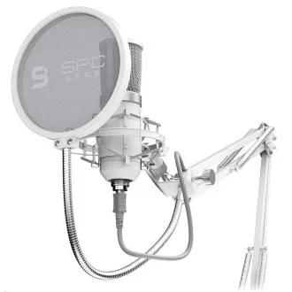SPC Gear mikrofon SM950 Onyx White / drátový / streamovací / pop filtr / držák proti otřesům / USB / bílá SPC Gear mikrofon SM950 Onyx White / drátový / streamovací / pop filtr / držák proti otřesům / USB / bílá