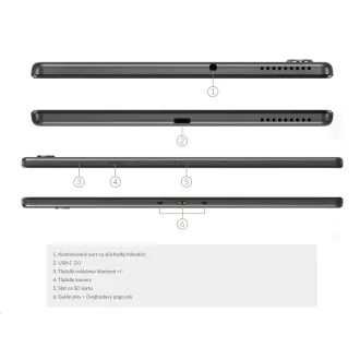LENOVO Tab M10 FHD Plus-Helio P22T, 10.3" FHD touch, 4GB, 128GB, 4G LTE, IMG PowerVR GE8320 GPU, cam, šeda, Android 10, 2Y