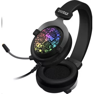 CONNECT IT DOODLE RGB herní sluchátka s mikrofonem, 2xJack+USB, černá