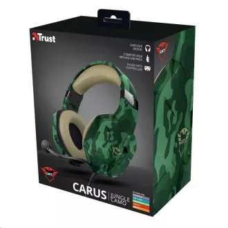 TRUST sluchátka GXT 323C Carus Gaming Headset, jungle camo